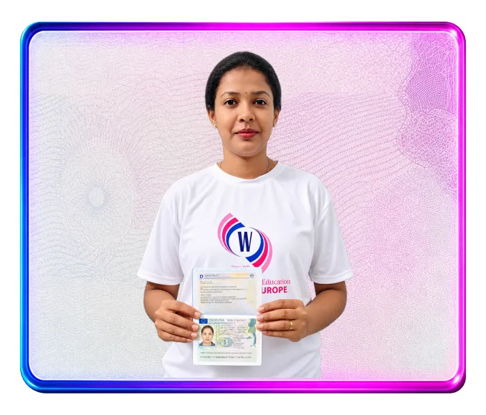 Welcare Ausbildung student holding an approved German visa