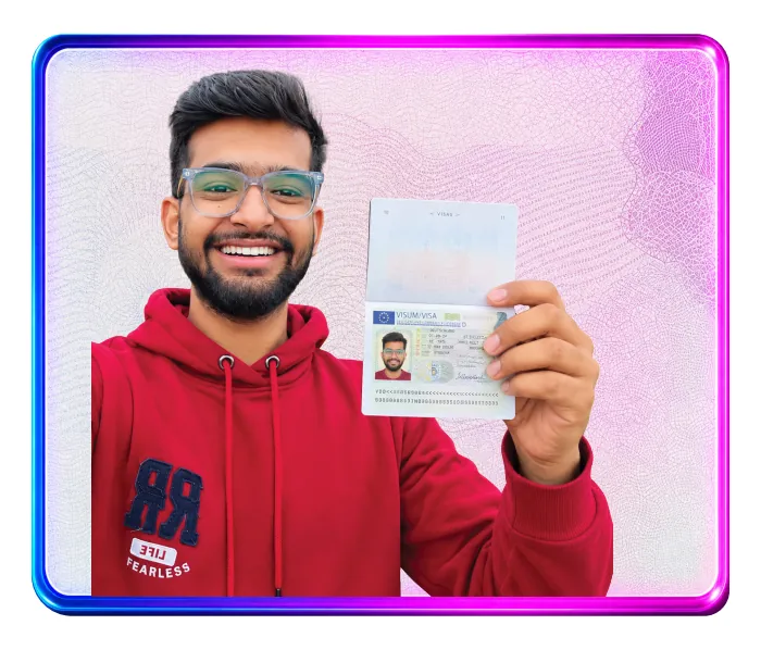 Welcare master's student holding an approved German visa