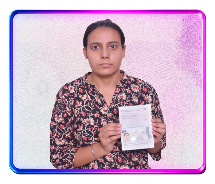 Welcare nurse holding an approved German visa