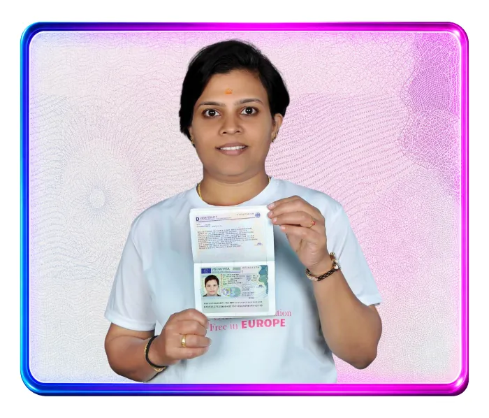 Welcare nurse holding an approved German visa