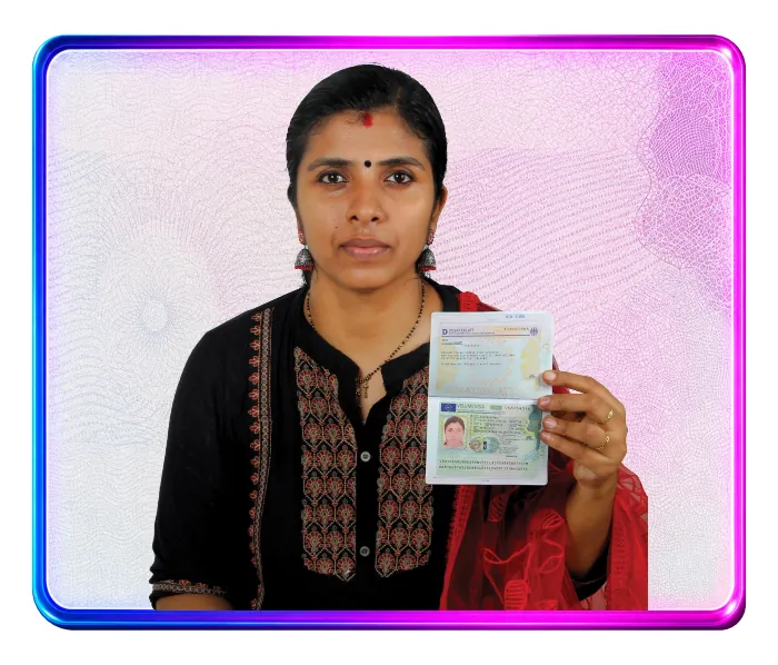 Welcare nurse holding an approved German visa
