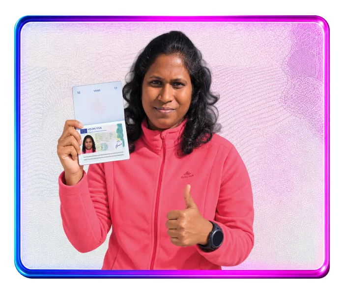 Welcare nurse holding an approved German visa