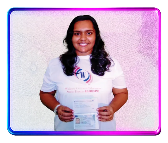 Welcare physiotherapist holding an approved German visa